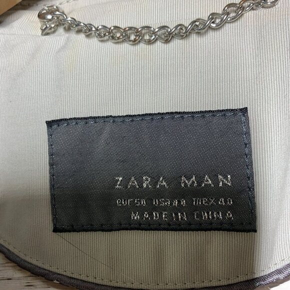 Zara Man Cotton Blazer Single Breasted Two Buttons Lined Light Grey Size 40 - Picture 2 of 7